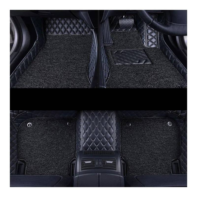 Auto FußMatten RHD Auto-Fußmatten Für V&W Für Jetta A5 2006 2007 2008 2009 2010 2011 2012 Doppellagige Drahtschlaufen-Innenteppiche(3pc-Black Black blk) von SISIFEIER