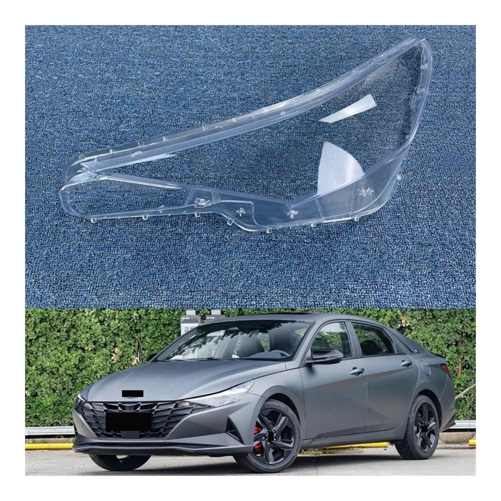 Auto-Scheinwerfer Lampshade Auto Front Lampenschirm Scheinwerfer Shell Scheinwerfer Abdeckung Transparent Schatten Objektiv Glas Licht Kappen Für Hyu&ndai Für Elantra 2020 2021 2022(Rechts) von SISIFEIER