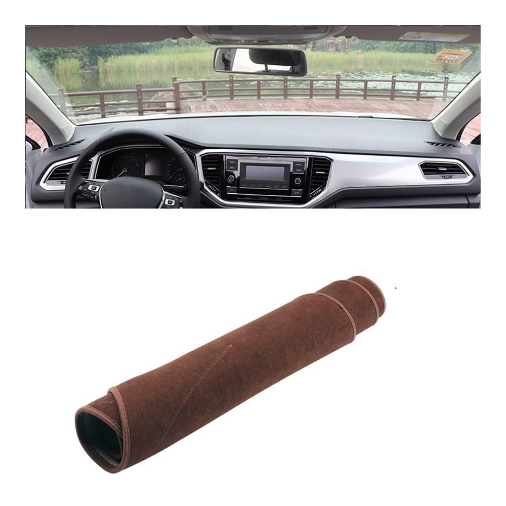 SISIFEIER Auto Armaturenbretter Abdeckung Auto Dashboard Abdeckung Dash Matte Sonnenschutz Non-Slip Pad Für V&W Für T-ROC TROC 2018 2019 2020 2021 2022 2023(B Brown) von SISIFEIER