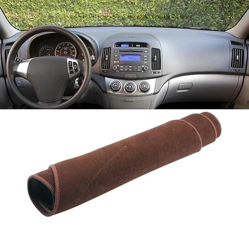 SISIFEIER Auto Armaturenbretter Abdeckung Auto Dashboard Abdeckung Dash Matte Sonnenschutz Vermeiden Licht Nicht-Slip Pad Innen Für Hyun&dai Für Elantra HD 2007 2008 2009 2010(B LHD Brown) von SISIFEIER