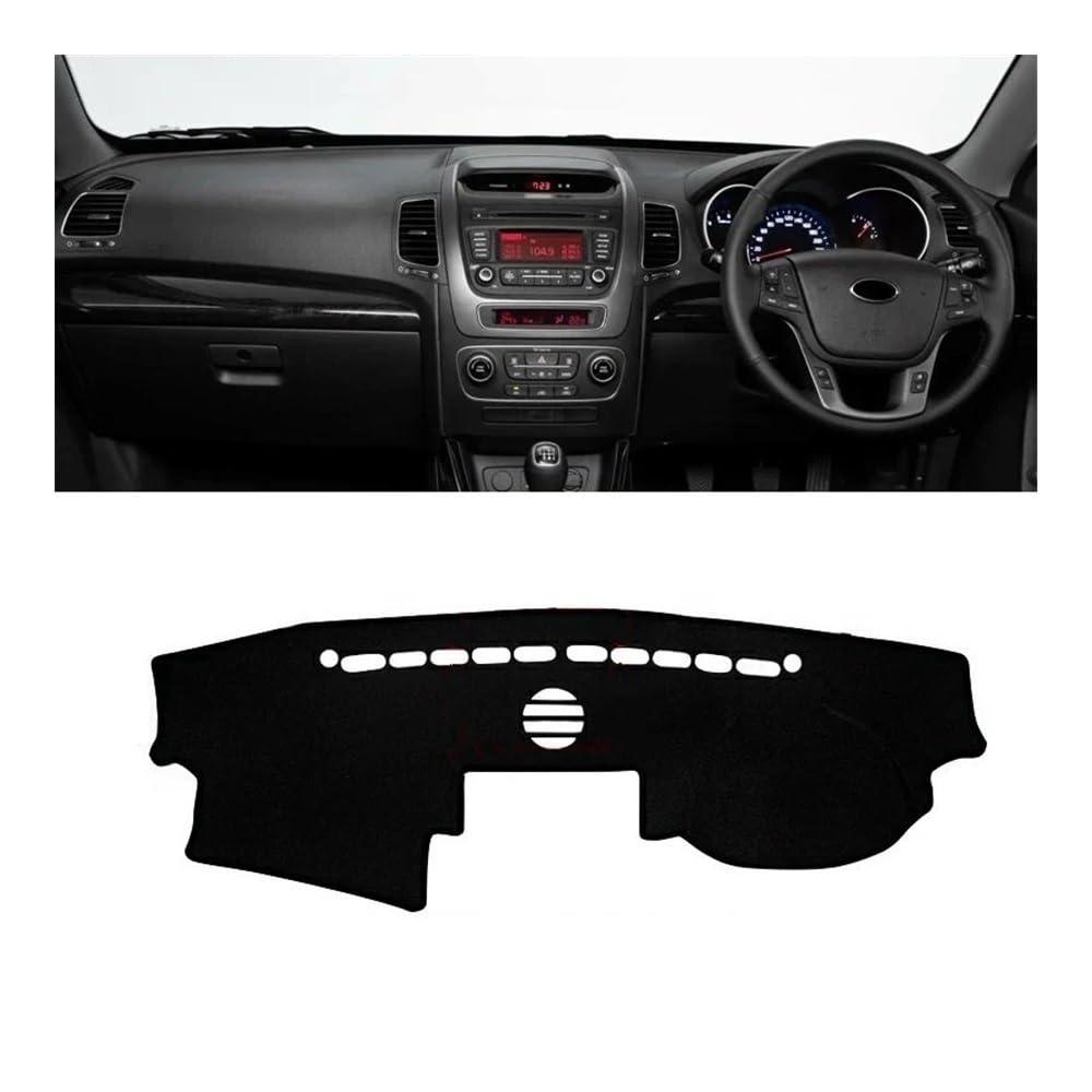 SISIFEIER Auto Armaturenbretter Abdeckung Auto Dashboard Abdeckung Dash Matte Sonnenschutz Vermeiden Licht Nicht-Slip Pad Innen Für Kia Für Sorento 2 XM 2013 2014(A RHD Audio Black) von SISIFEIER