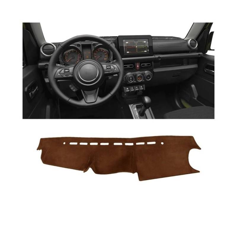 SISIFEIER Auto Armaturenbretter Abdeckung Auto Dashboard Abdeckung Sonnenschutz Vermeiden Licht Nicht-Slip Mat Schutz Für Suzu&ki Für Jimny Für JB64 Für JB74 2019 2020 2021 2022 2023(LHD Brown) von SISIFEIER