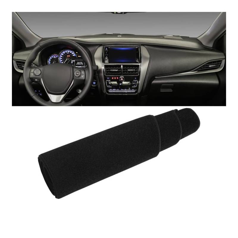 SISIFEIER Auto Armaturenbretter Abdeckung Auto Dashboard Abdeckung Vermeiden Licht Matte Sonnenschutz Teppich Pad Fall Für Toy&OTA Für Yaris Für Ativ 2019 2020 2021 2022 2023(A Black Side LHD) von SISIFEIER