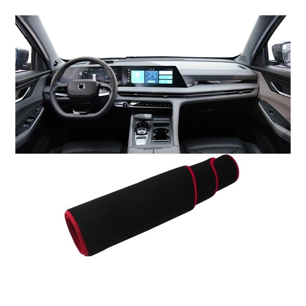 SISIFEIER Auto Armaturenbretter Abdeckung Auto Dashboard Abdeckung Vermeiden Licht Pad Sonnenschutz Matte Non-Slip Fall Instrument Panel Teppich Für Changan Für CS75 Plus 2022 2023(with HUD Red) von SISIFEIER