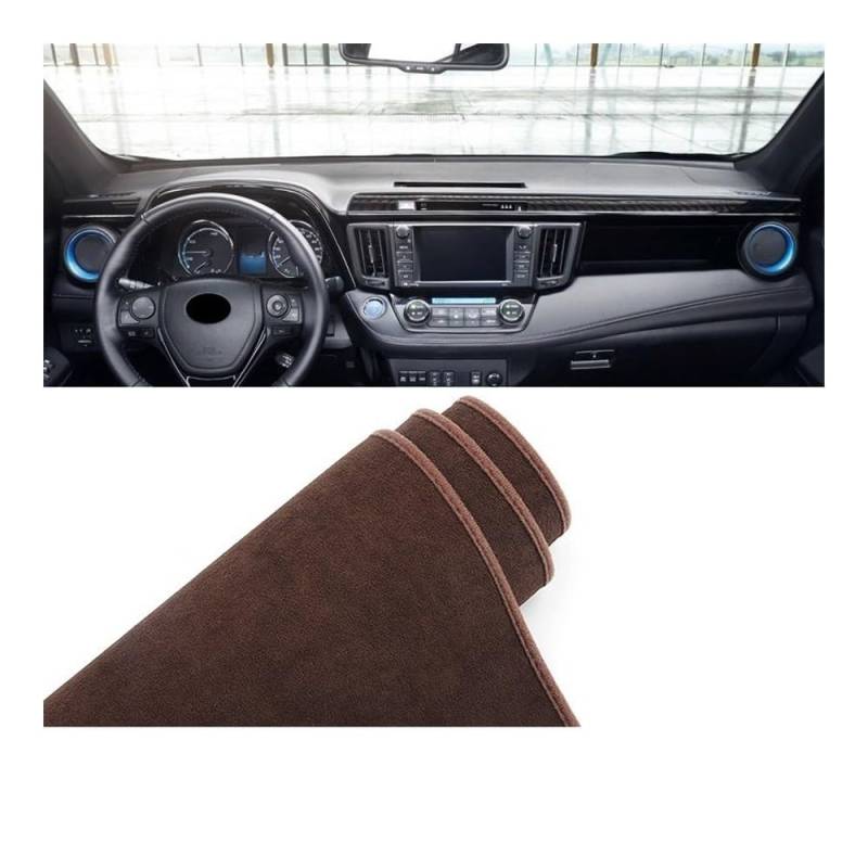 SISIFEIER Auto Armaturenbretter Abdeckung Auto Dashboard Sonnenschutz Abdeckung Nicht-Slip Mat Schutz Für Toy&OTA Für R&AV4 Für XA40 2013 2014 2015 2016 2017 2018(B Brown LHD) von SISIFEIER