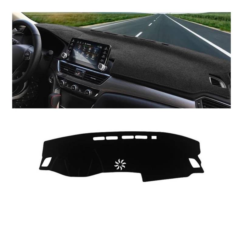 SISIFEIER Auto Armaturenbretter Abdeckung Auto Dashboard Sonnenschutz Abdeckung Nicht-Slip Matte Instrument Teppich Für Hon┐da Für Accord 10th 2018 2019 2020 2021 2022(A LHD Black Side) von SISIFEIER