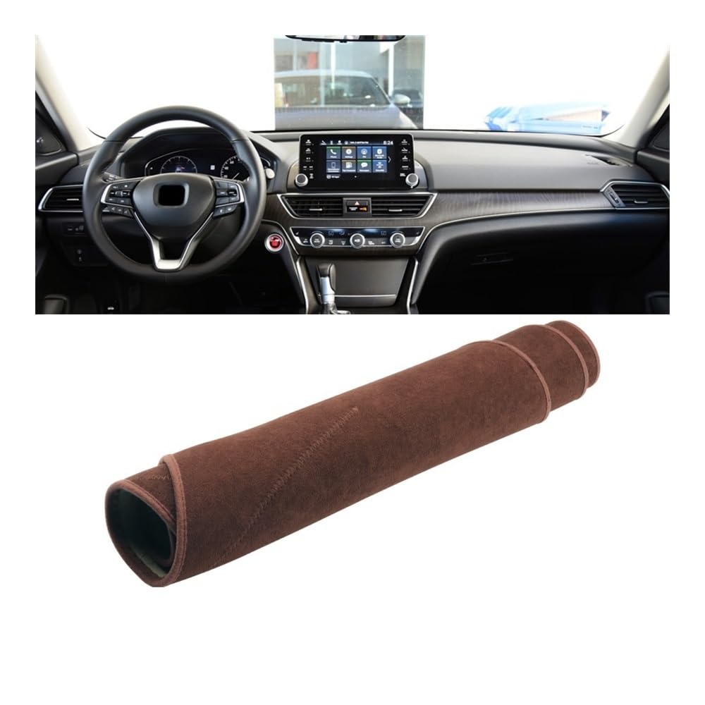 SISIFEIER Auto Armaturenbretter Abdeckung Auto Dashboard Sonnenschutz Abdeckung Nicht-Slip Matte Instrument Teppich Für Hon┐da Für Accord 10th 2018 2019 2020 2021 2022(B LHD Brown) von SISIFEIER