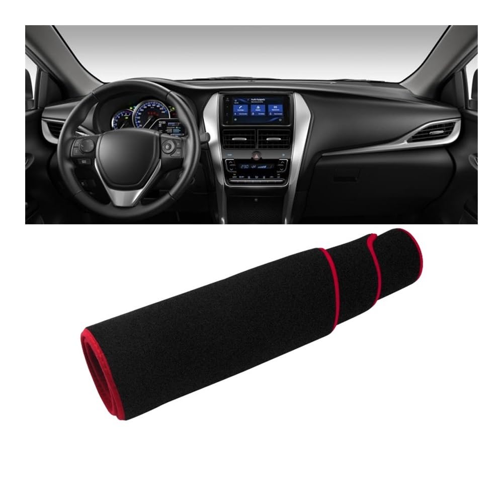 SISIFEIER Auto Armaturenbretter Abdeckung Auto Dashboard Vermeiden Licht Pad Instrument Schreibtisch Abdeckung Matte Non-Slip Pads Für Toy&OTA Für Vios Gen-4 2019 2020 2021 2022 2023(A Red Side LHD) von SISIFEIER