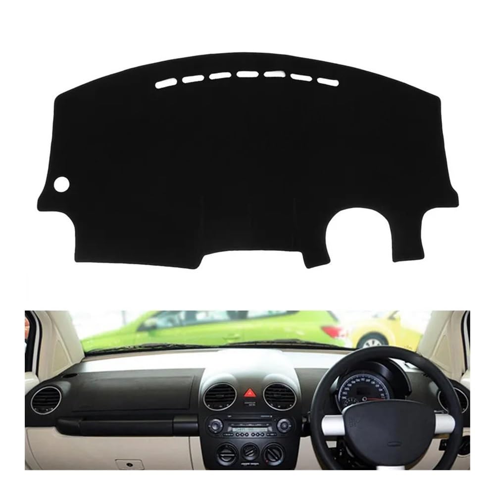 SISIFEIER Auto Armaturenbretter Abdeckung Dash Matte Dashboard Abdeckung Dashmat Pad Teppich Auto Für V&W Für Käfer 1998 1999 2000-2007 2008 2009 2010(Right Hand Drive,Black Edge) von SISIFEIER