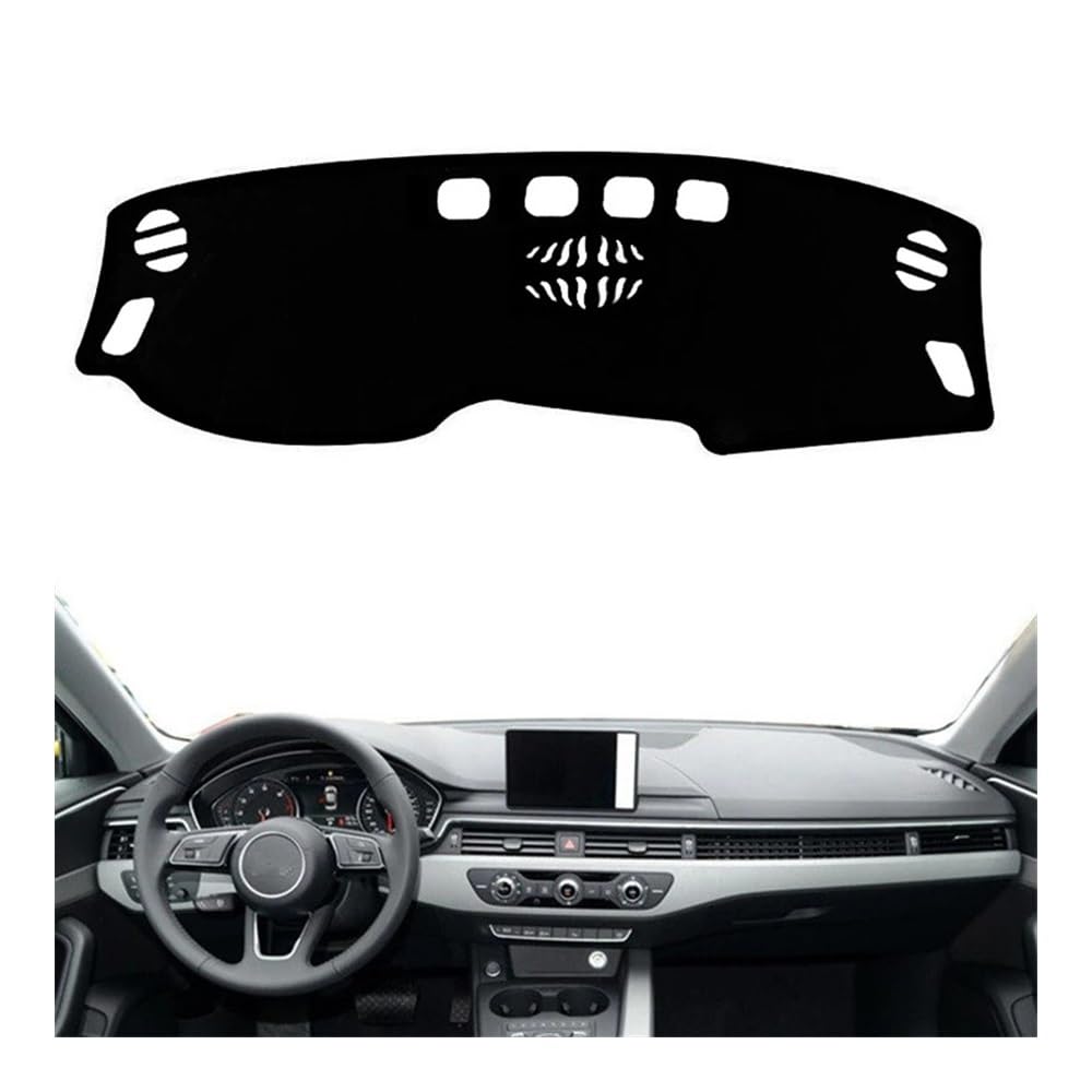 SISIFEIER Auto Armaturenbretter Abdeckung Dashmat Dashboard Cover Schützen Matte Pad Anti-Glare Dash Sonnenschutz Teppich Auto Für A4L B9 2017 2018 2019 2020(Left Hand Drive,Black Edge) von SISIFEIER