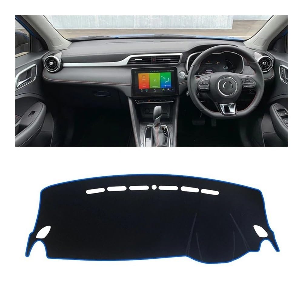 SISIFEIER Auto Armaturenbretter Abdeckung Für MG Für ZS EV 2017 2018 2019 2020 2021 2022 Auto Dashboard Vermeiden Licht Pad Instrument Plattform Schreibtisch Abdeckung Matten Teppiche(RHD Blue Side) von SISIFEIER