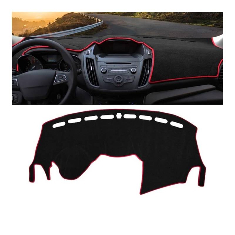 SISIFEIER Auto Armaturenbretter Abdeckung Für for&d Für Kug&a Escape MK2 2013 2014 2015 2016 2017 2018 2019 Auto Dashboard Abdeckung Matte Dash Board Sonnenschutz Pad(A Red Side) von SISIFEIER