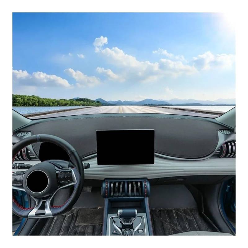 SISIFEIER Auto Armaturenbretter Abdeckung Leder Auto Dashboard Abdeckung Vermeiden Licht Pad Fall Schutzhülle Für BYD Für Atto 3 Yuan Plus EV 2021 2022 2023(LHD Polyester Fiber) von SISIFEIER