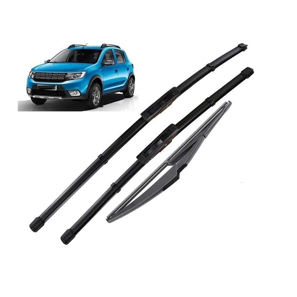 SISIFEIER Wischblatt Vorne Und Hinten Wischer Blades Set Für Dacia Für Renault Für Sandero 2015 2016 2017 2018 2019 Fenster Pinsel 22 "+19" + 11" von SISIFEIER