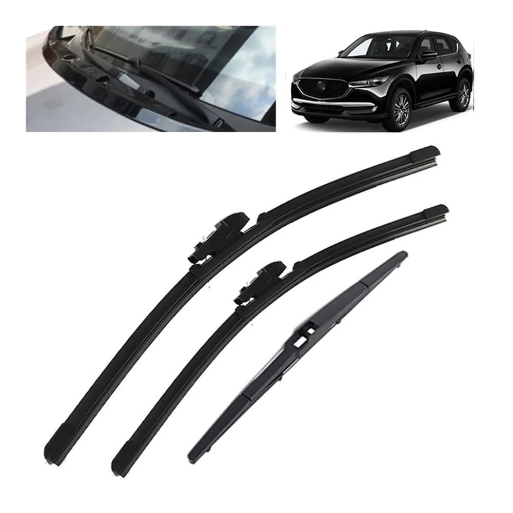 SISIFEIER Wischblatt 3 Teile/Satz Auto Vorne Und Hinten Scheibenwischer Blades Set Für Maz&da Für CX-5 Für CX-9 MK2 2016 2017 2018 2019 2020 Fenster Wischer von SISIFEIER