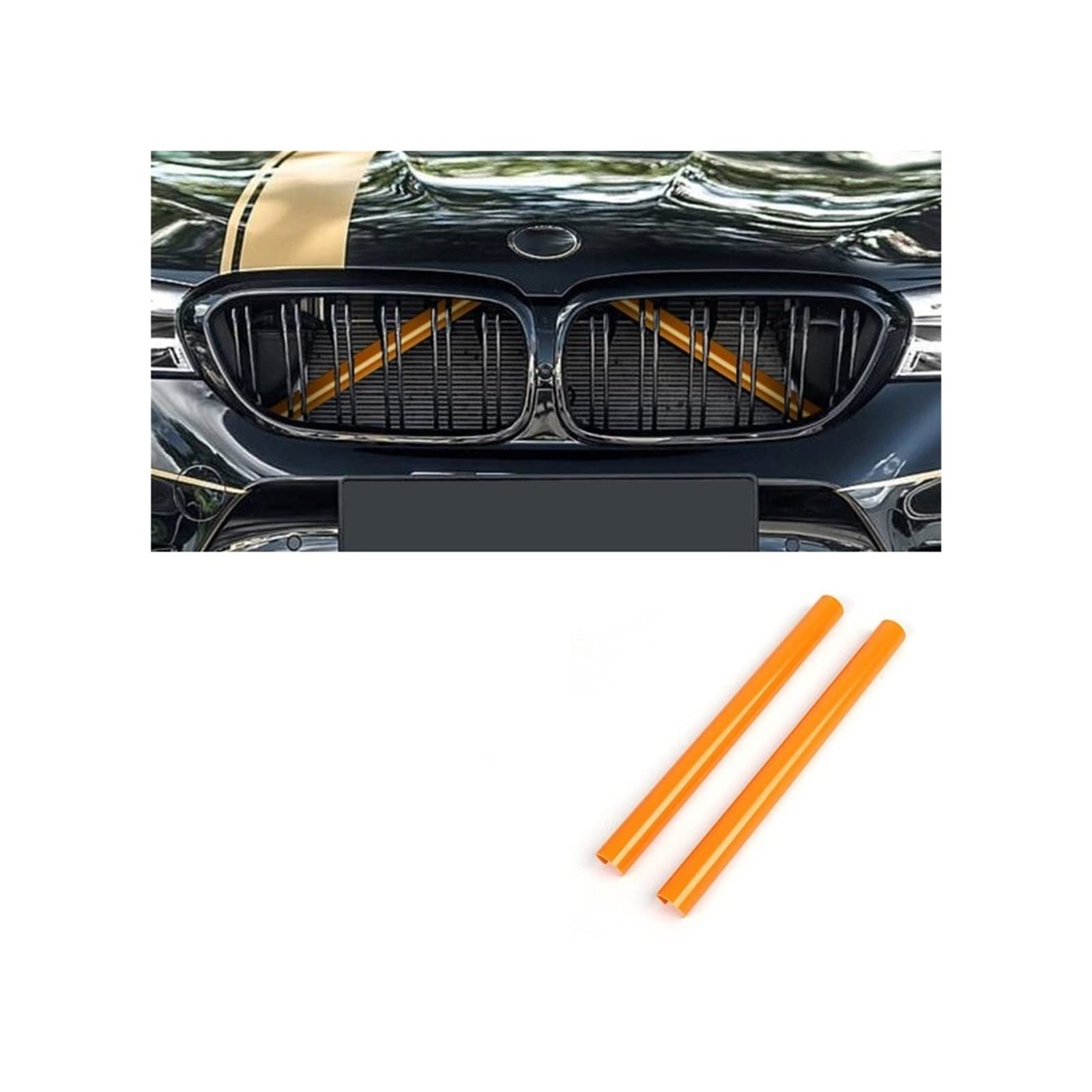 Stoßstangengrill Für B&MW F30 F31 F32 F33 F34 F36 F20 F21 F22 F23 G29 Auto Sport Styling Dekoration Zubehör Auto Kühlergrill Zierleisten(Orange 2Pcs) von SITARAYURI