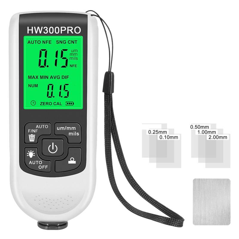 SIXRUN 0-2000um Beschichtungsdicke, Metallbeschichtungsdicke für Blech, mit Fe & NFE-Sondenmessmesser, Geringer Größe und Hoher Präzision, Tragbar und Einfach zu Bedienen, Niedrige von SIXRUN