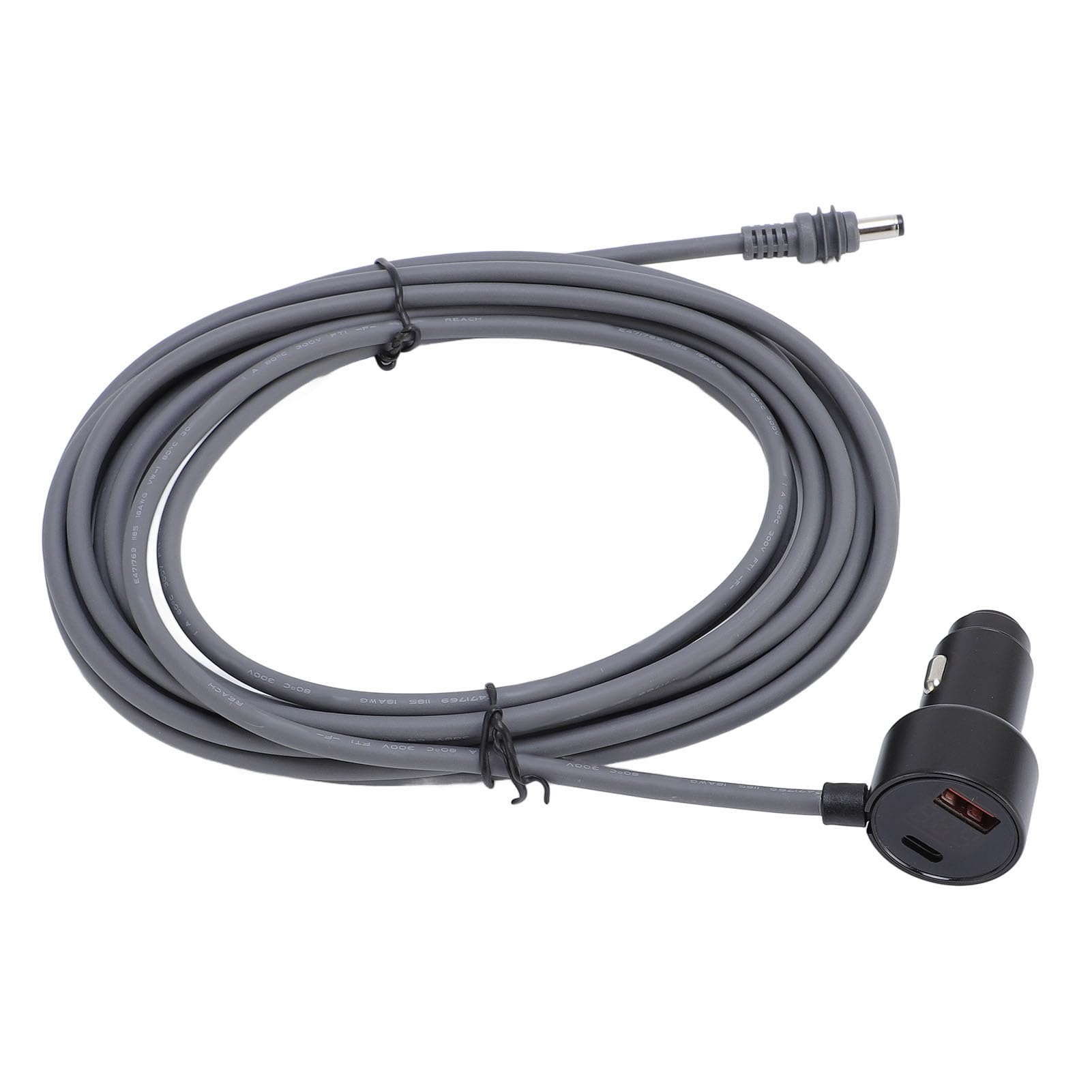 SIXRUN 16ft Starlink Mini DC-Autostromkabel, 18AWG Autoladegerätkabel, Unterstützung USB, Typ C, DC Aufladen für Miniplatte Antenne, Wohnmobil, Limousine, LKW von SIXRUN