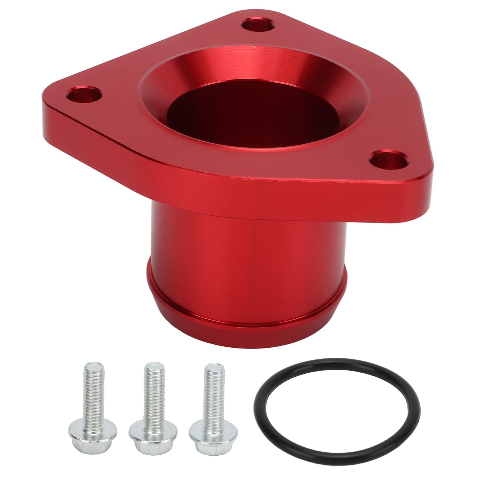 SIXRUN Austausch des Thermostatgehäuses, Billet-Aluminiumlegierung mit Auslaufsicherer Dichtung für Powerstroke 7.3L 1999–2003, CNC-gefräst (Rot) von SIXRUN