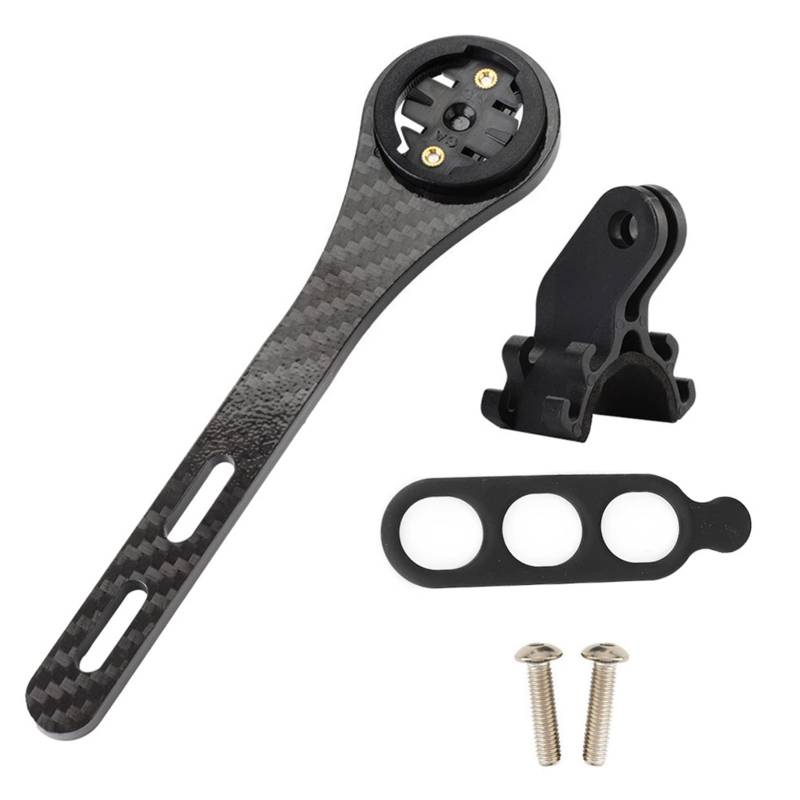 SIXRUN Carbonfaser Fahrrad Lenkerhalter für, Bryton mit Lampenhalterung, Kamerabasis, für Actioncams, Schwarz (Gilt für G) von SIXRUN