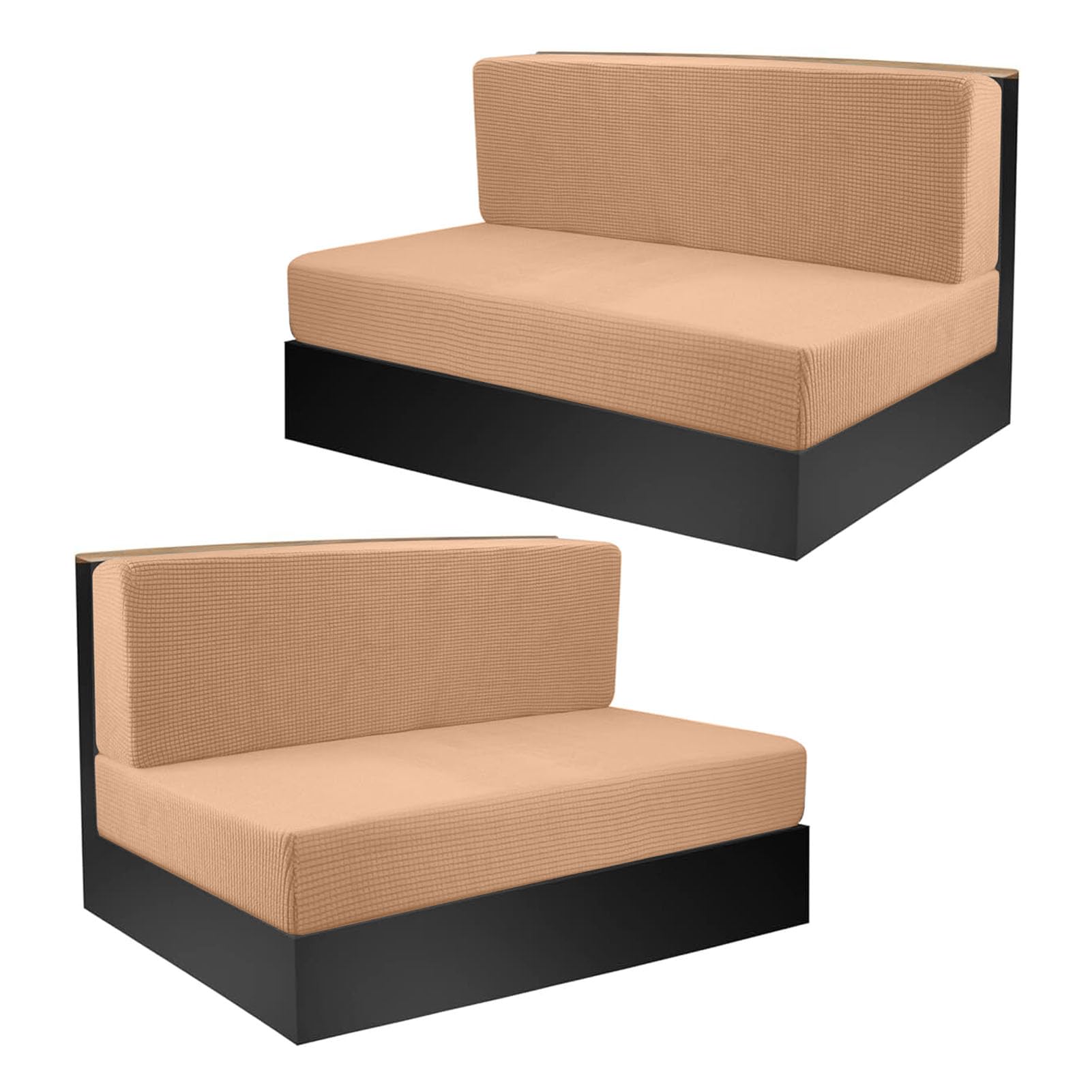 SIXRUN RV Dinette Cushionbezüge, Wasserabweisende RV Sofa-Kissenbezug für Campingfahrzeuge, Elastische Möbelschutz Ersatzbezüge für Wohnmobil, Camel von SIXRUN