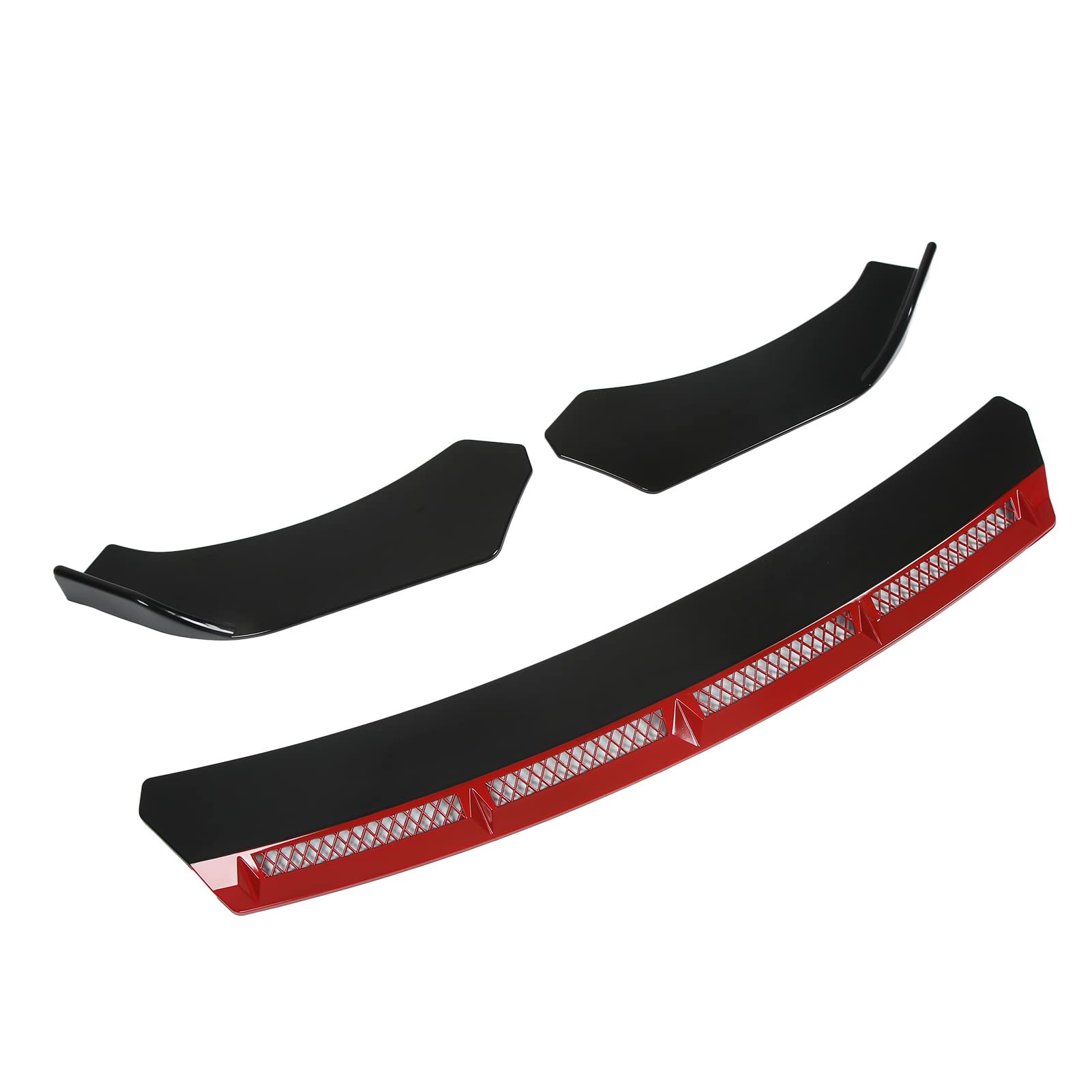 Universal Front Bumper Lip Body Kit Spoiler für Auto Modifikation Automobil [3 Stück Hochwertiges ABS-Material] [Racing Style] (Rot) von SIXRUN