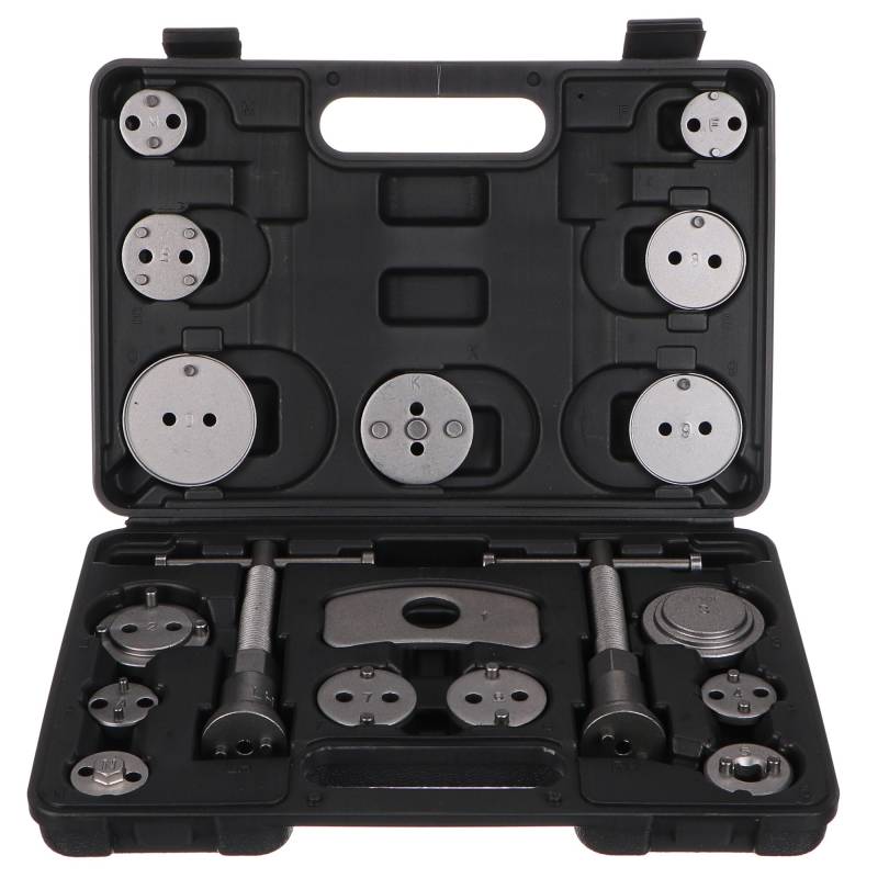 SIXTOL Mechanic Brake Set Black 18 | Bremskolben-Rücksteller-Set | 18-teilig | Rückdrehen und Komprimieren | Scheibenbremsen-Werkzeug | Adapter für viele Fahrzeugmodelle | Werkzeugkoffer von SIXTOL