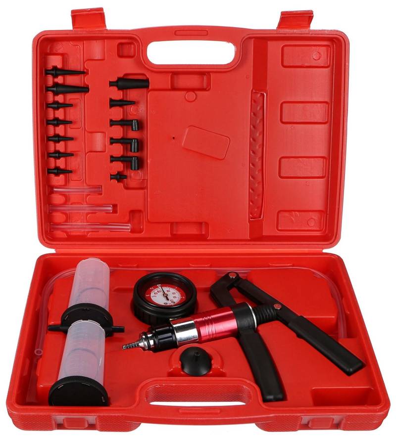 SIXTOL Mechanic Brake Tester 22 | Unterdruck-/Vakuumprüfkit für Bremssysteme | 22-teilig | kompatibel mit Pkw und LKW | Robuster Werkzeugkoffer von SIXTOL