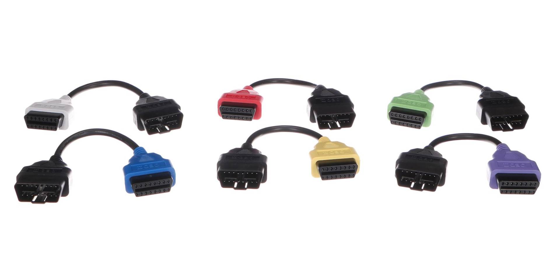 SIXTOL Mechanic Cable Set 3 | Komplettes OBD-II Reduktionsset FiatECUScan kompatibel mit FIAT, Alfa Romeo, Lancia, Chrysler, Dodge und Jeep | 6-teilig | Diagnosetools | Flexibilität | Fahrzeugwartung von SIXTOL