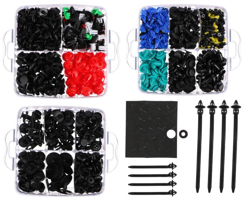 SIXTOL Vehicle Trim Clip Set 700PCS | Befestigungsclips | Universelle Kfz-Klammern | Für Polster und Verkleidungen | Inkl. Aufbewahrungsbox von SIXTOL