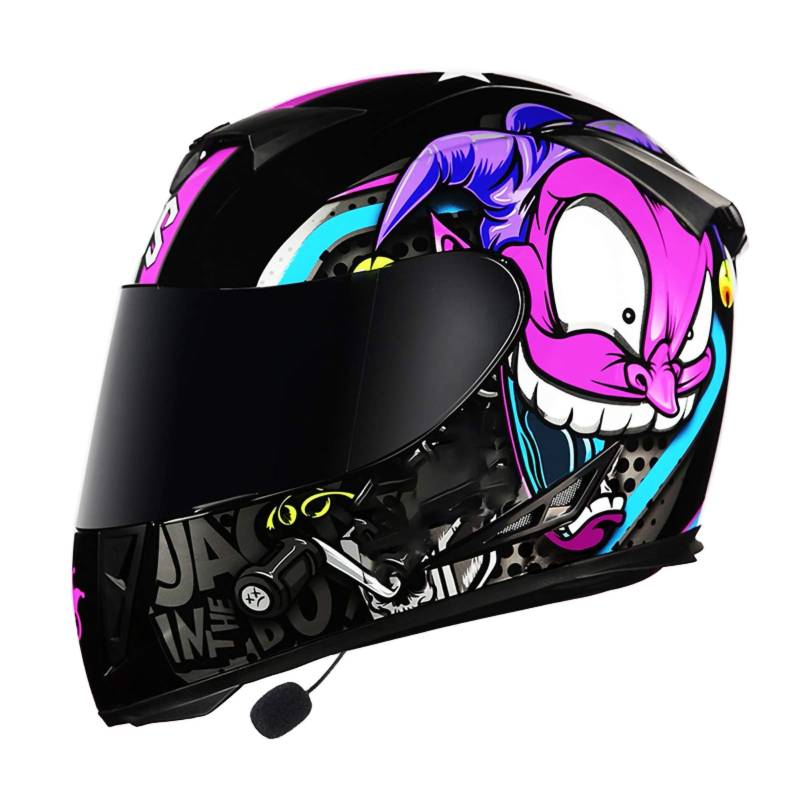 Bluetooth Klapphelm Fullface Helm Motorradhelm Integralhelm mit Doppelvisier Anti-Fog Visier Motorrad Roller, Damen und Herren, DOT Genehmigt von SJAPEX