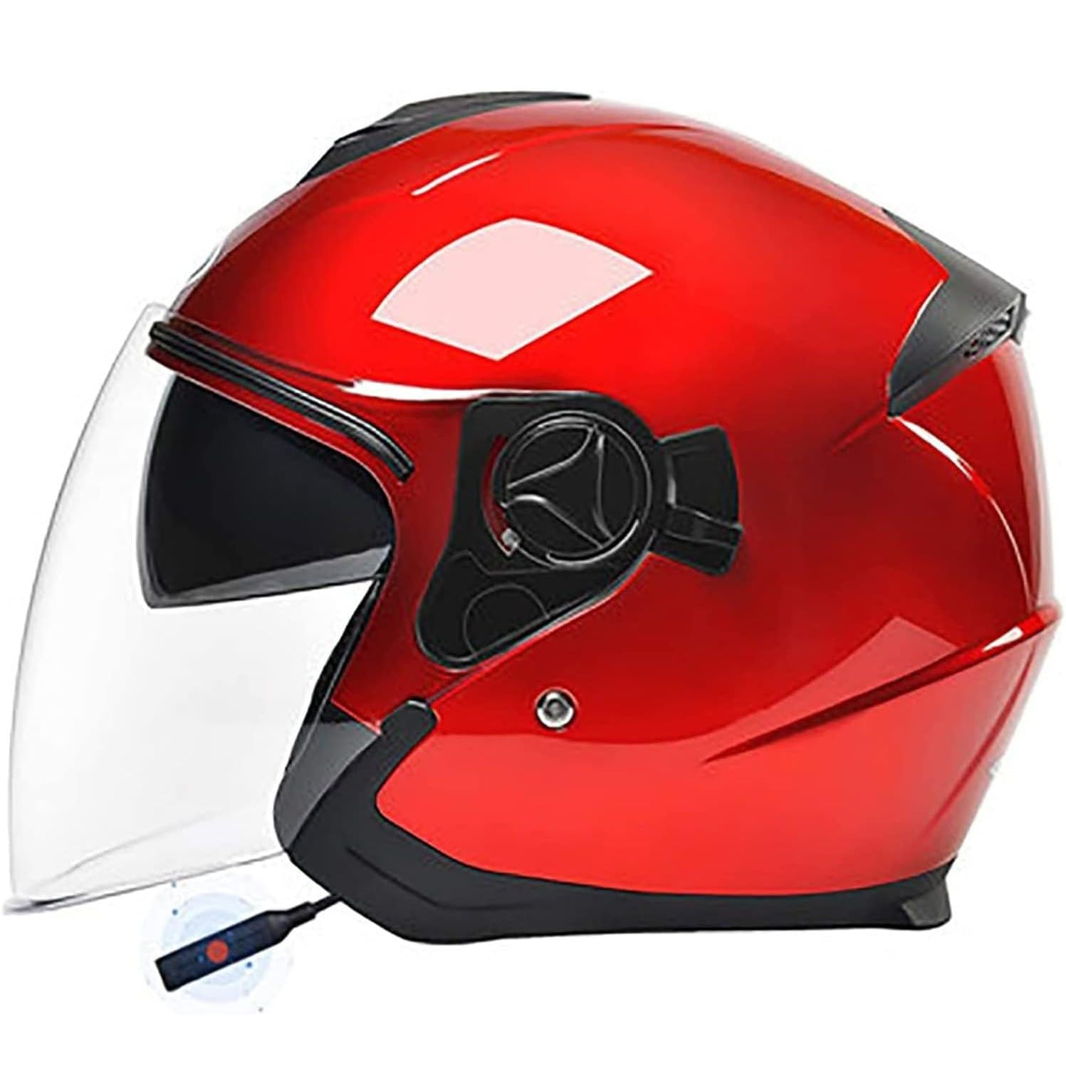 Bluetooth-Motorradhelm, Offener Motorrad-Jet-Helm, Mit Sonnenblende, Cruiser-Scooter-Halbhelm, Motorrad-/Mopedhelme, ECE-Zulassung, Für Erwachsene Männer Und Frauen 6,54-59CM von SJAPEX