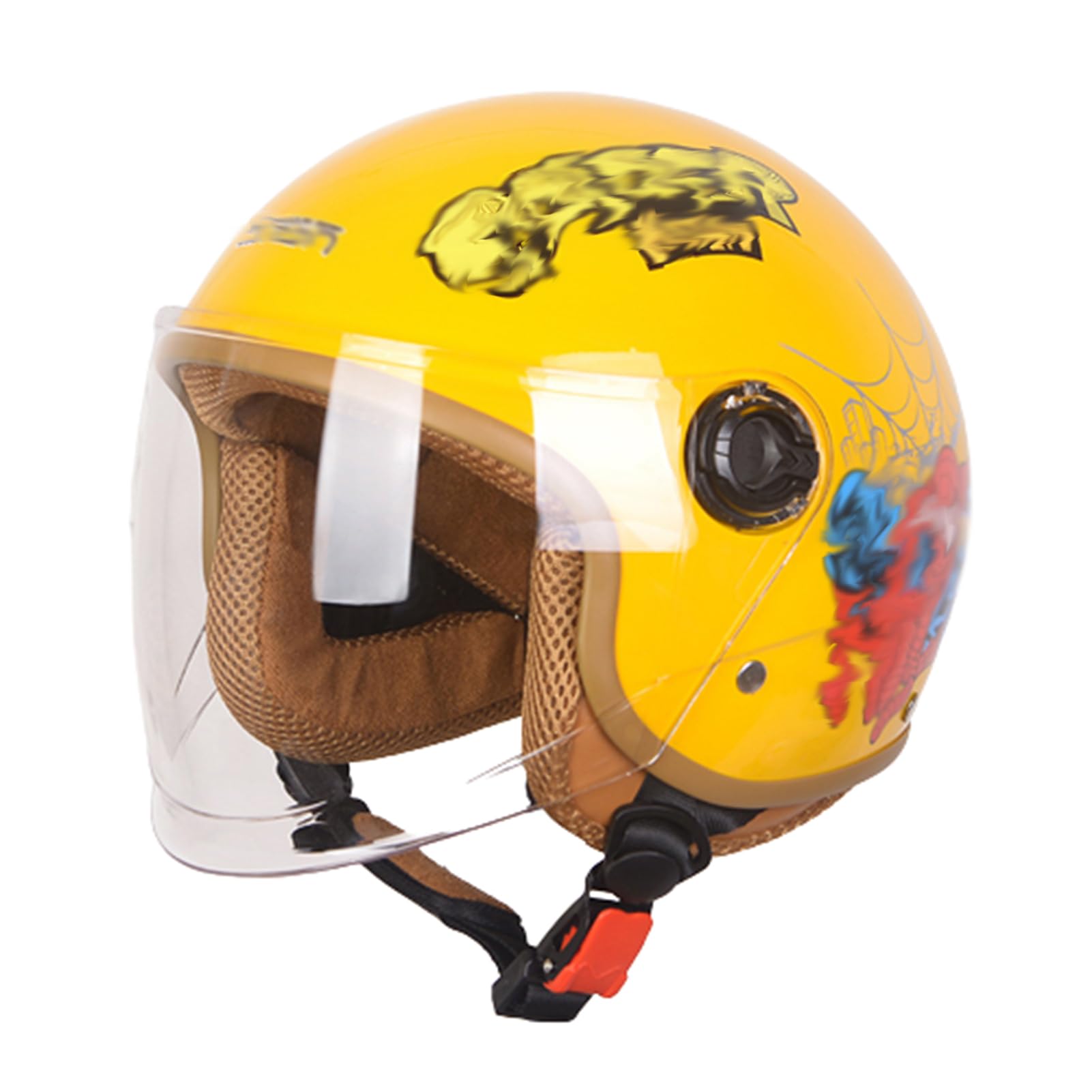 Kinder-Motorradhelm Kinder-Rollerhelm mit kratzfestem Visier, modernem Design für Kinder 48–56 cm 4 von SJAPEX