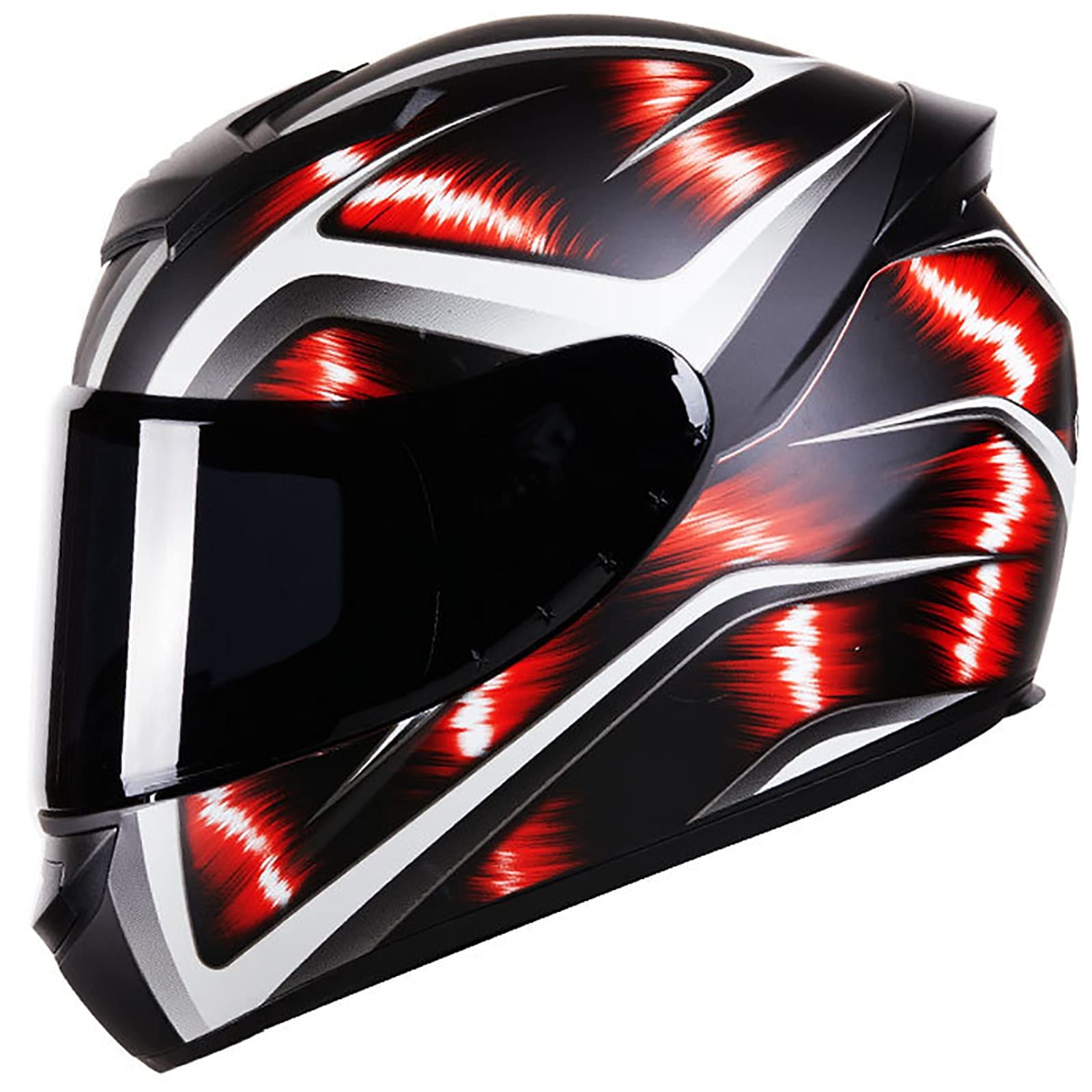 Motorrad Klapphelm mit Anti-Fog-Doppelscheib Motorrad Integrierter Helm ECE Zertifizierung Integralhelm Herren Damen Roller-Scooter-Cruiser Sturz-Helm Full-Face Motorrad-Helm Flash A,3XL=63~64cm von SJAPEX