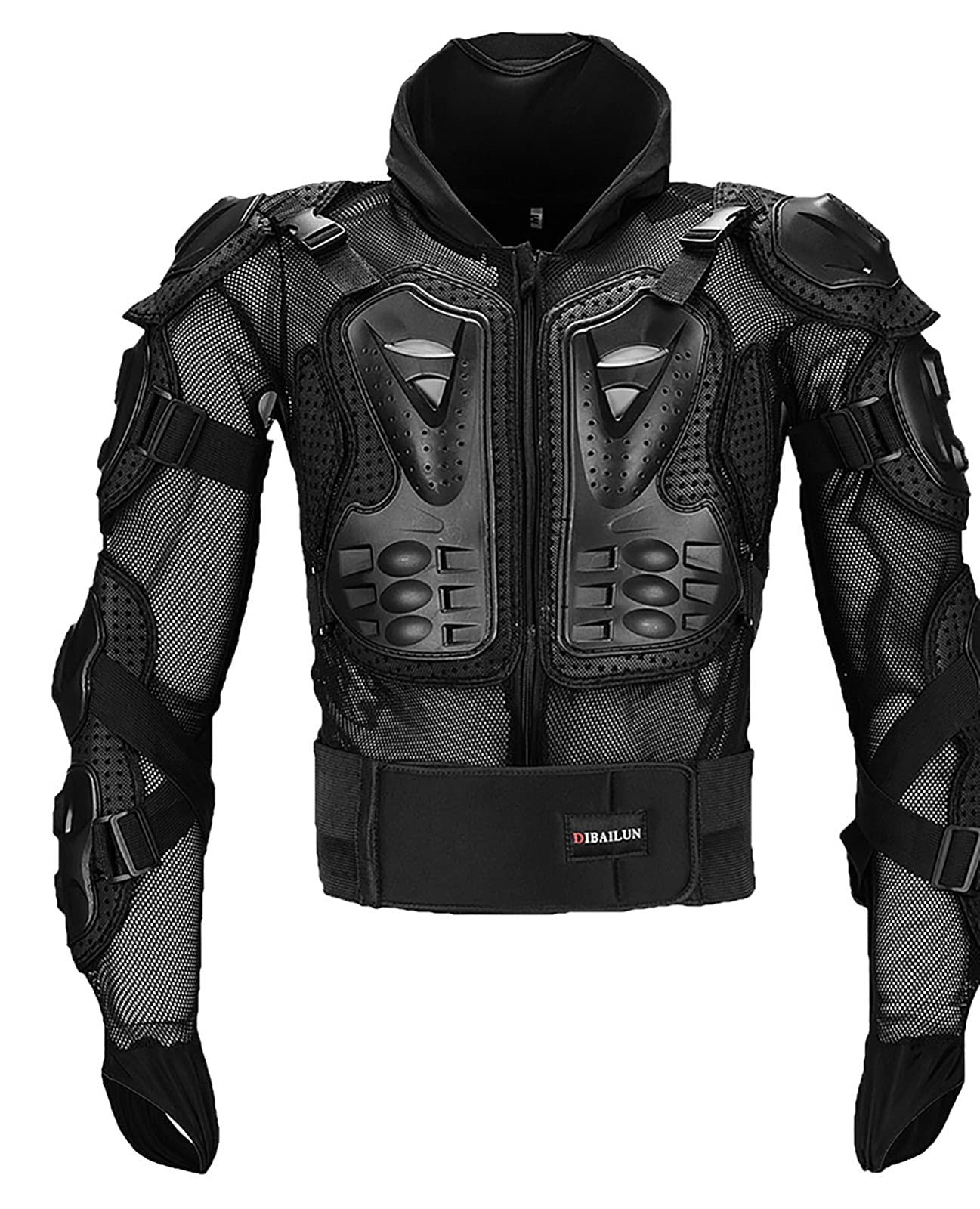 Motorrad Schutz Jacke Pro Motocross ATV Protektoren Jacke mit Rückenprotektor Scooter MTB Enduro mit Rückenprotektor Scooter MTB Enduro für Damen und Herren Black,4XL von SJAPEX