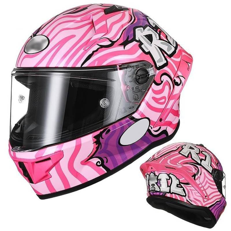 SJAPEX Motorradhelm Integralhelm Rollerhelm DOT/ECE-zertifizierter Aufprallhelm für Erwachsene, Herausnehmbares Innenfutter, Racing-Motocross-Helm 5,L(57-58cm) von SJAPEX