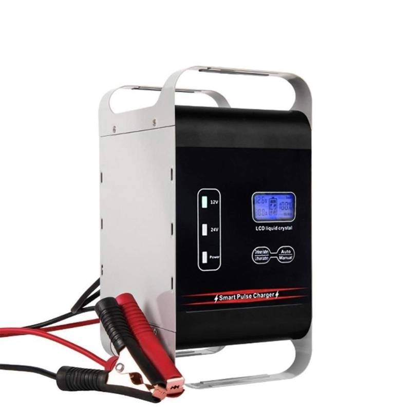 Ladegerät Autobatterie,Batterieladegerät Auto 12V 24V 600W Leistungsstarke Autobatterie-Ladegerät 6A - 100A 200A 400Ah Boot Auto Gabelstapler Speicherzelle Fast Charge von SJHFKDK