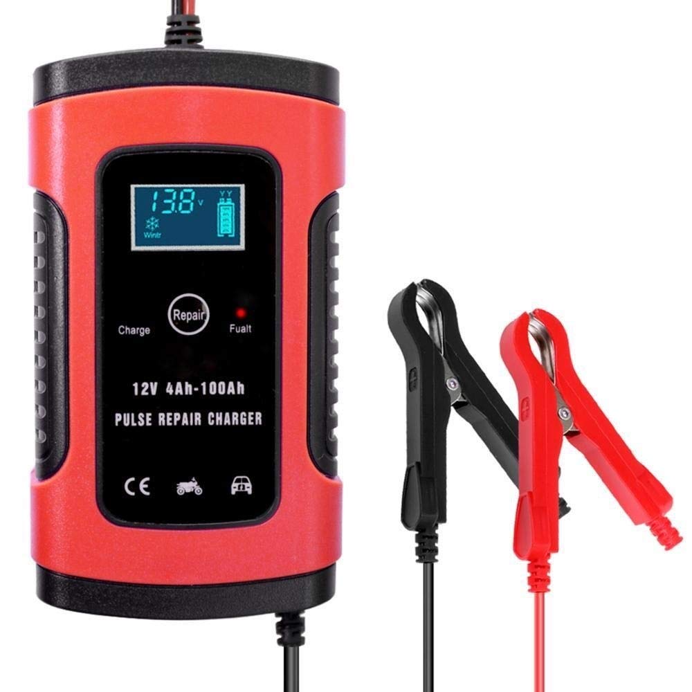 Ladegerät Autobatterie,Batterieladegerät Auto 12V 5A Vollautomatische Autobatterie-Ladegerät Power Pulse Reparatur Ladegeräte Wet Dry Batterie-Ladegeräte Digitalanzeige von SJHFKDK