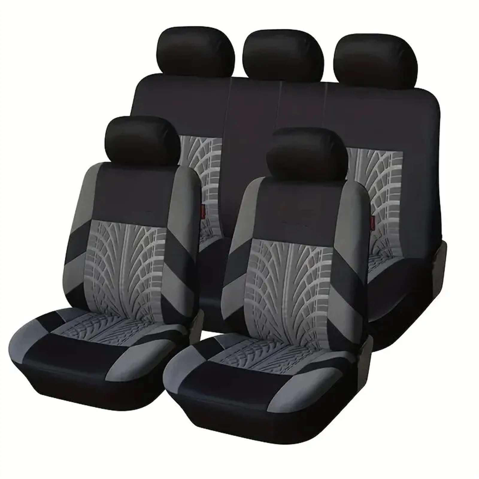 SJHFKDK Sitzbezüge Auto 9-teiliges Universal-Autositzbezug-Set - Atmungsaktives, stilvolles und langlebiges Polyester-Design for alle Automodelle - Verbessert den Komfort A Schonbezüge Auto(Gray) von SJHFKDK