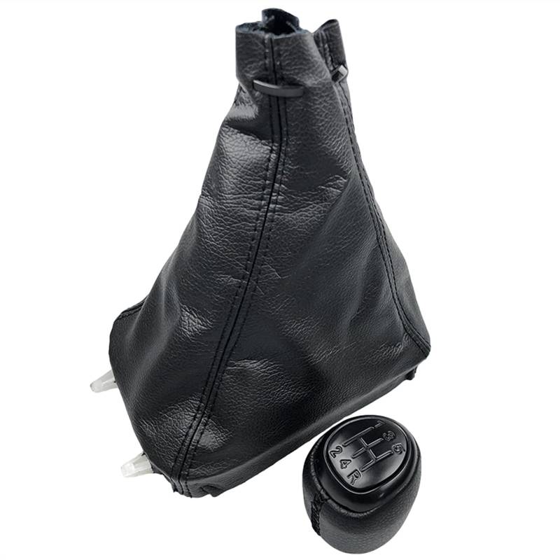 Schaltknauf,Schalthebel 5/6 Geschwindigkeitsgetriebe Umschaltknopf Leder Gamer Boot Cover Fall Hebel Shifter Passend Für SAAB 93 9-3 SS 2003-2012 Auto-Styling-Accessoires.(5 Speed Black Combo) von SJHFKDK