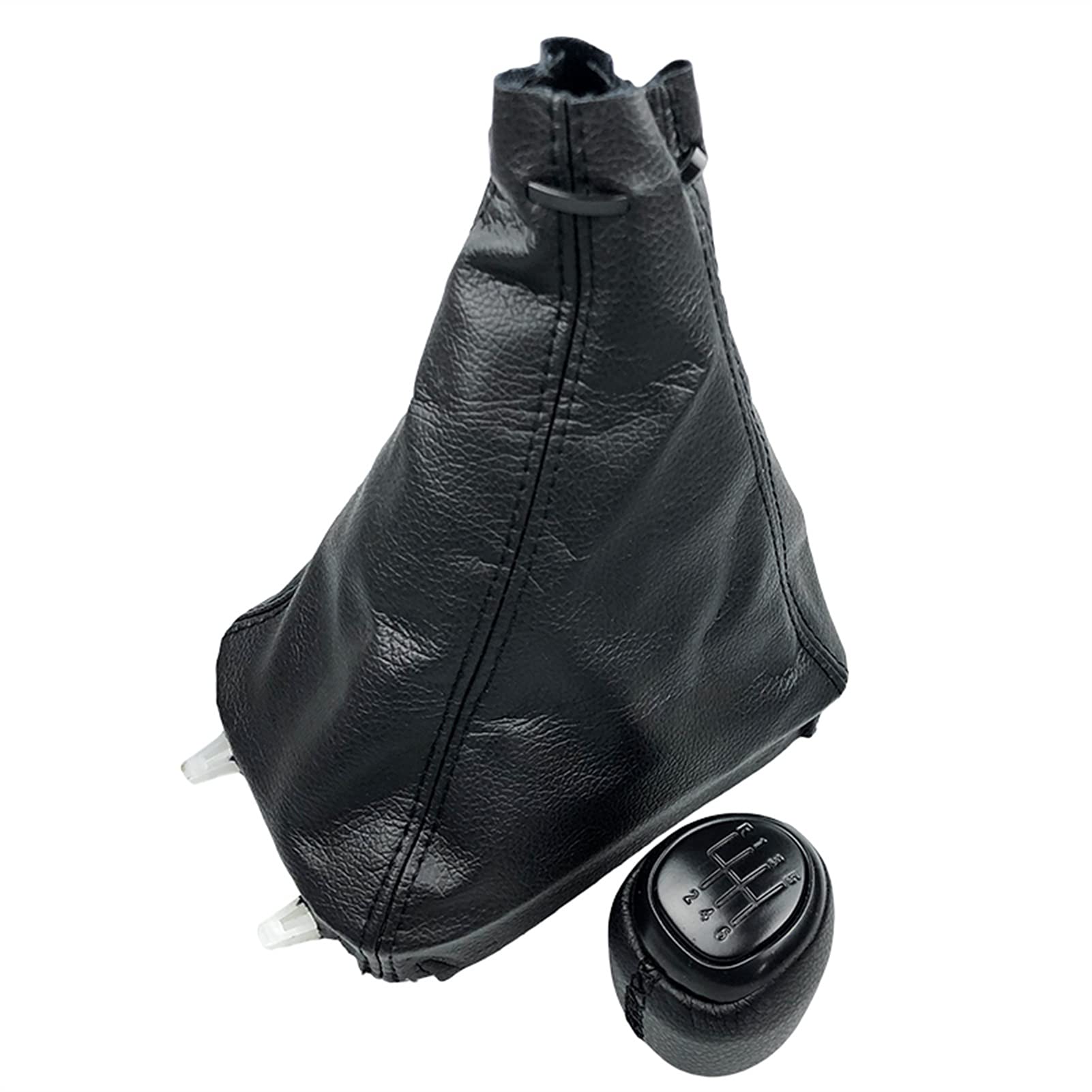 Schaltknauf,Schalthebel 5/6 Geschwindigkeitsgetriebe Umschaltknopf Leder Gamer Boot Cover Fall Hebel Shifter Passend Für SAAB 93 9-3 SS 2003-2012 Auto-Styling-Accessoires.(6 Speed Black Combo) von SJHFKDK