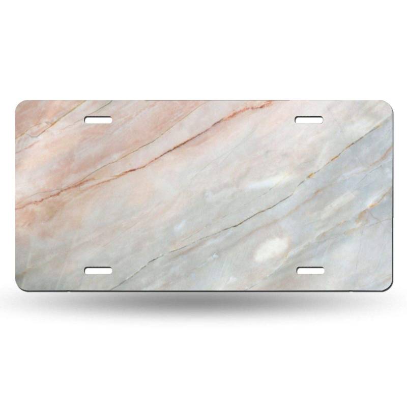 SJHKND White Marble Lizenz Plate Cover Vanity Tag Metall Car Plate Novelty Home Decoration von SJHKND