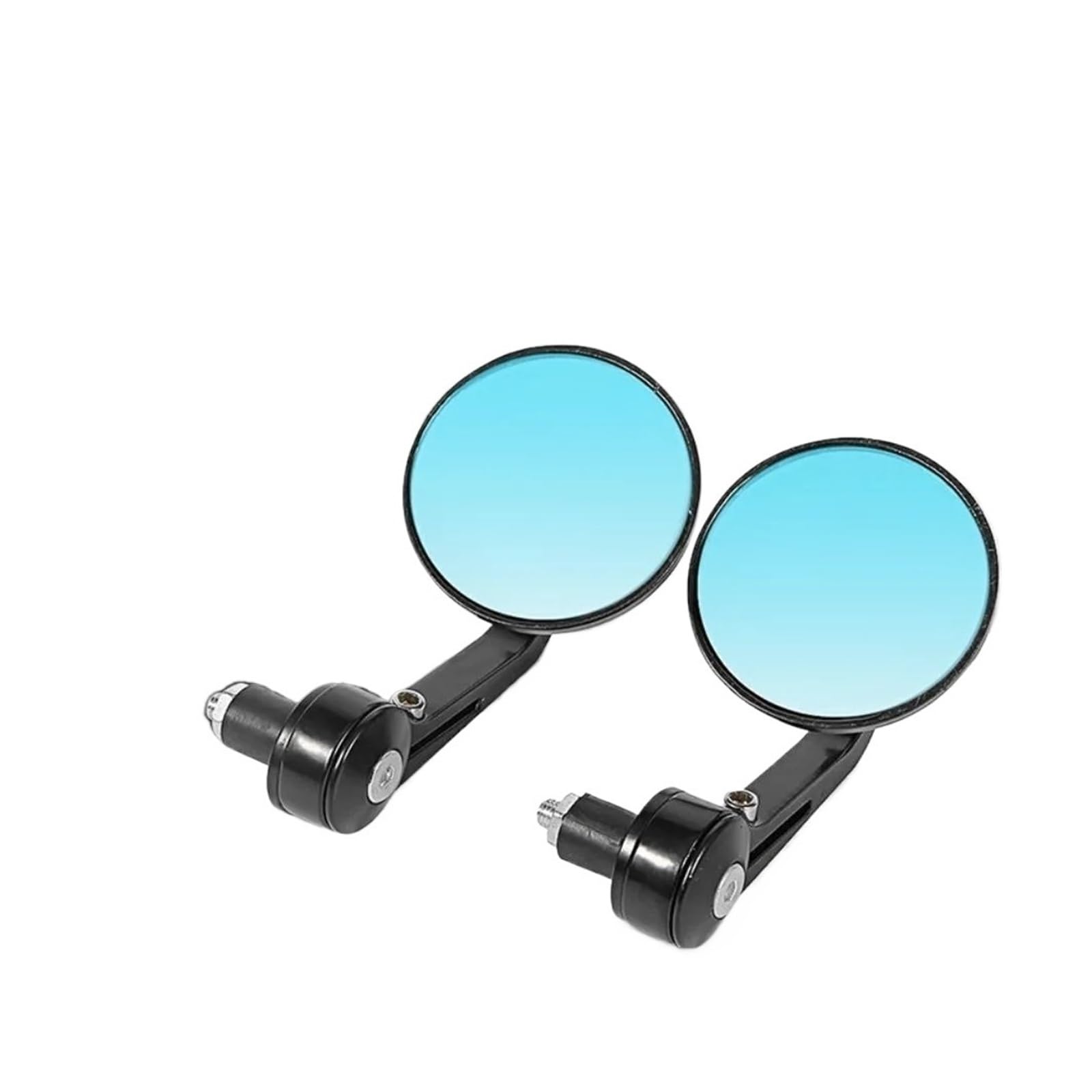 Motorrad-Spiegel 7/8" Round Bar End Rückspiegel Moto Motorrad Motorrad Roller Rückspiegel Seitenspiegel Motorrad Rückansicht(Black(blue mirror)) von SJHYLL