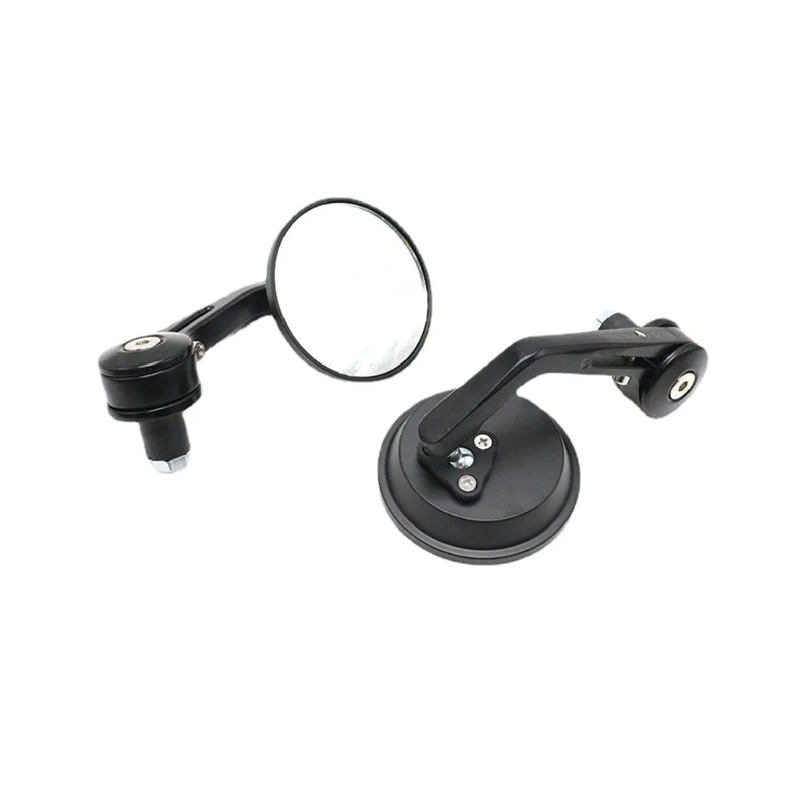 Motorrad-Spiegel 7/8" Round Bar End Rückspiegel Moto Motorrad Motorrad Roller Rückspiegel Seitenspiegel Motorrad Rückansicht(Black(white mirror)) von SJHYLL