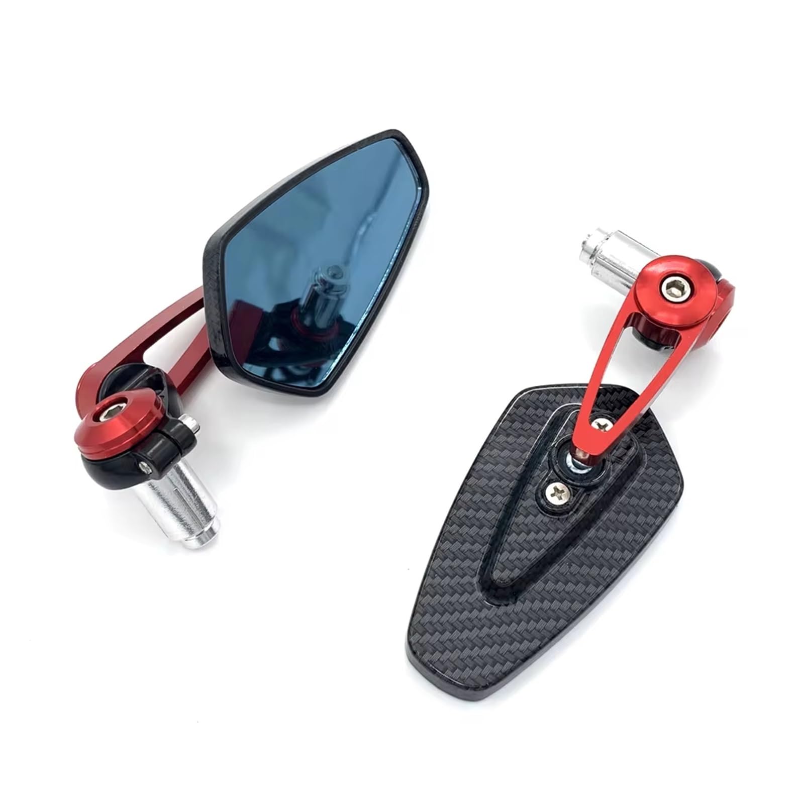 Motorrad-Spiegel Carbon Motorrad Spiegel Lenker Griff Bar Ends Seite Spiegel Für Ya&maha Für MT07 Für MT09 Für MT10 Motorrad Rückansicht(Red) von SJHYLL