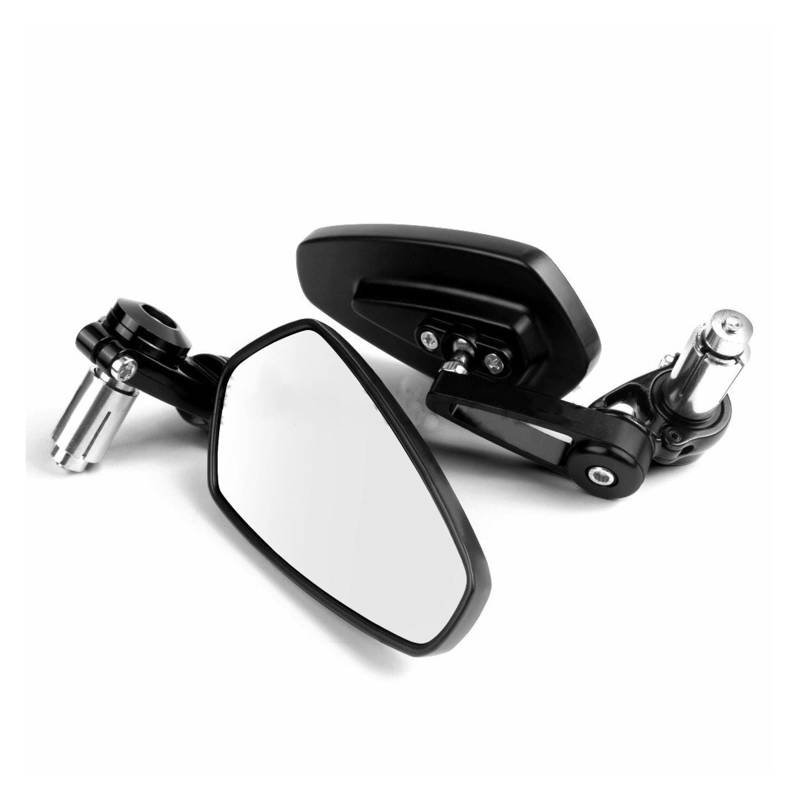 Motorrad-Spiegel Scooter Bar End Lenkerspiegel Rückspiegel Zubehör 7/8" 22mm CNC Motorrad Rückspiegel Motorrad Rückansicht(Black) von SJHYLL