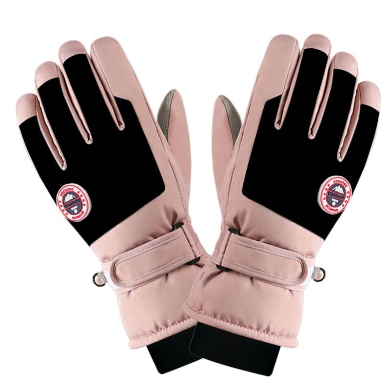 SJIESOG Handschuhe für kaltes Wetter, Schneehandschuhe - Winddichte warme Handschuhe für den Winter, Warme Winter-Schneehandschuhe für kaltes Wetter zum Fahren, Wandern, Schnee (Rosa) von SJIESOG