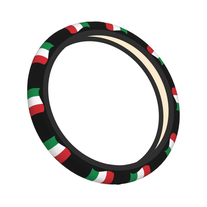 SJOAOAA Lenkradbezug mit italienischer Flagge, für Damen und Herren, elastisch, dehnbar, dick, universal, 38,1 cm von SJOAOAA