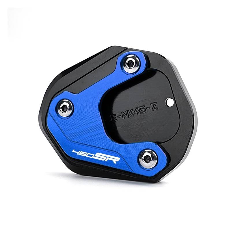 Motorrad-Ständerstützpolster FÜR CFMOTO 450SR 450CLC 450NK 2022 2023 2024 Neue Motorrad Seite Stehen Enlarger Schlitten Seitenständer Ständer Fuß Pads(Blue-450SR) von SJOIOOP