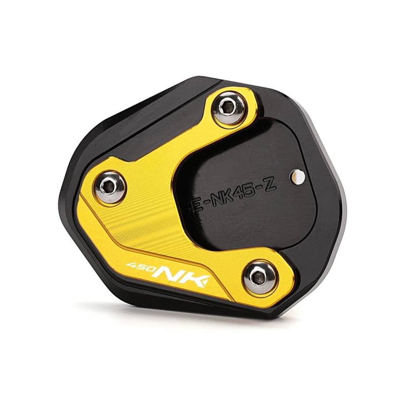 Motorrad-Ständerstützpolster FÜR CFMOTO 450SR 450CLC 450NK 2022 2023 2024 Neue Motorrad Seite Stehen Enlarger Schlitten Seitenständer Ständer Fuß Pads(Gold-450NK) von SJOIOOP